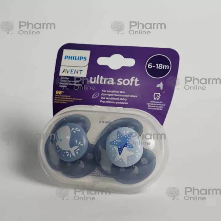 AVENT-SCF085/04 ultra air pacifier 6-18 months, for boys 2 pcs (Germany)